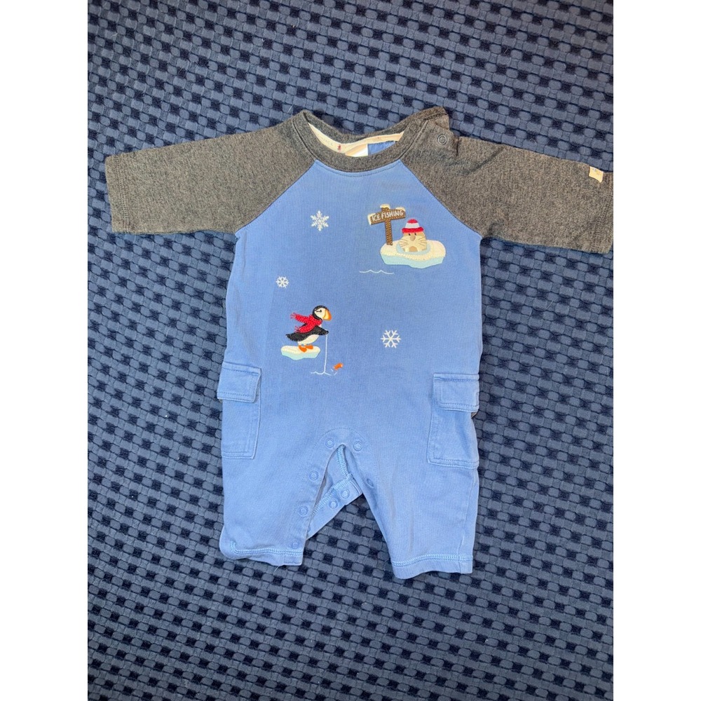 Janie & Jack 0-3M Baby Boy 100% Cotton Embroidered Christmas Body Suit Snaps